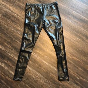 Pleather front leggings